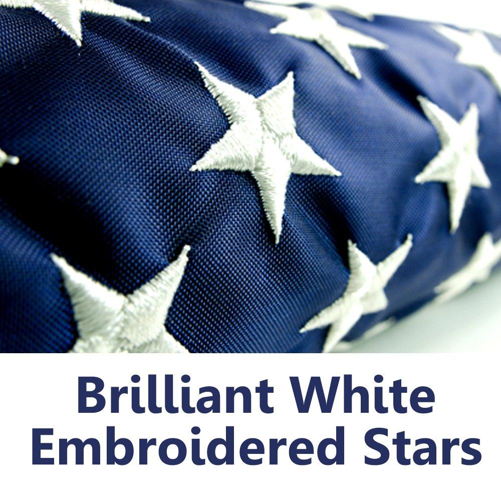 3x5 American Flag for Outside Outdoor Heavy Duty-Nylon USA Flags- Embroidered US Flags Sewn Stripes with Brass Grommets