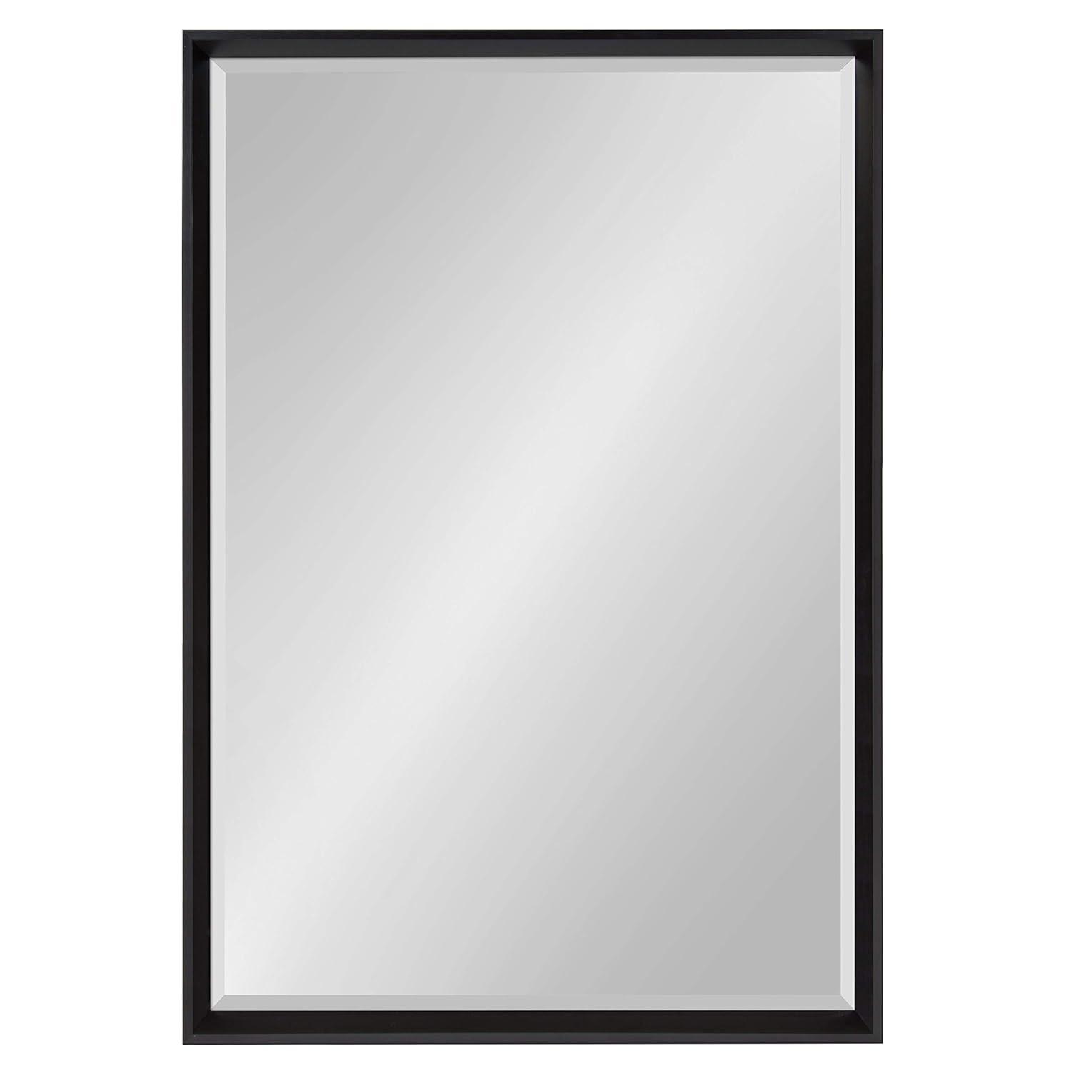 26"x38" Calter Framed Wall Mirror Black - Kate and Laurel: Modern Rectangular, No Assembly Required