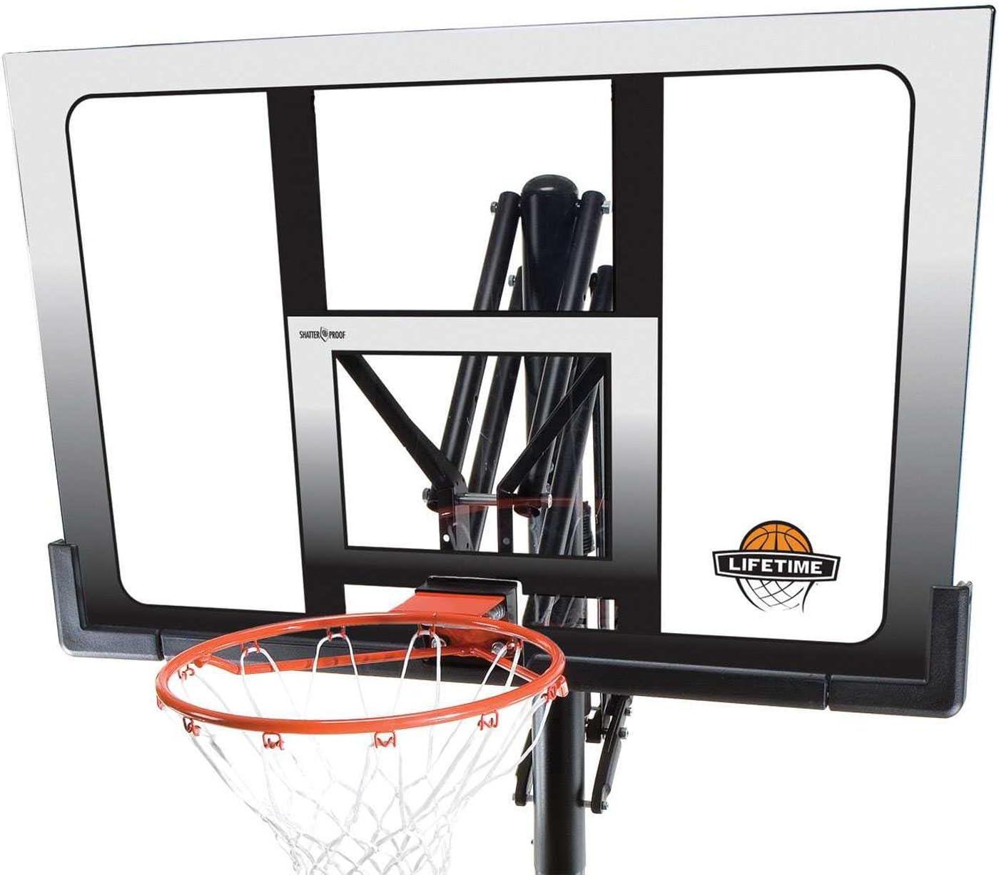 Lifetime 52-Inch Shatterproof Portable Basketball Hoop with Power Lift Adjustment & Slam-It Rim - Model 71286-Outdoor Play