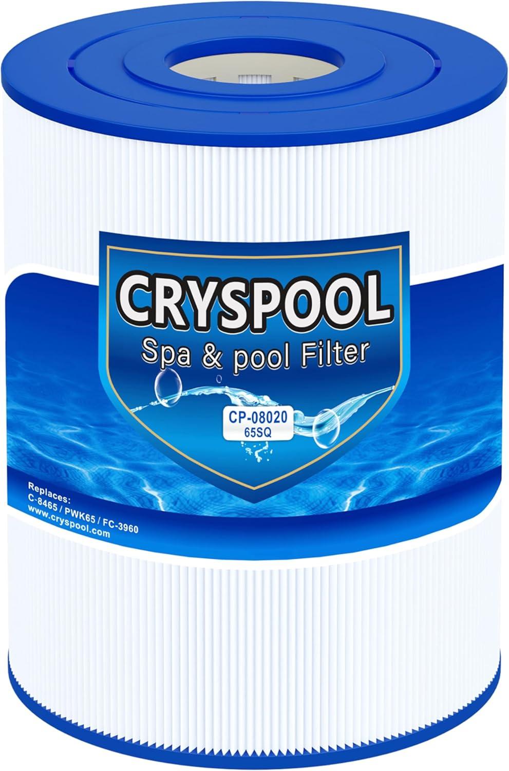 Cryspool pwk65 Compatible with Watkins 31114, Hot Spot spa Filter,Unicel C-8465, Filbur FC-3960, 71827, 71828, Watkins 65 sq.ft hot tub Filter, 1 Pack