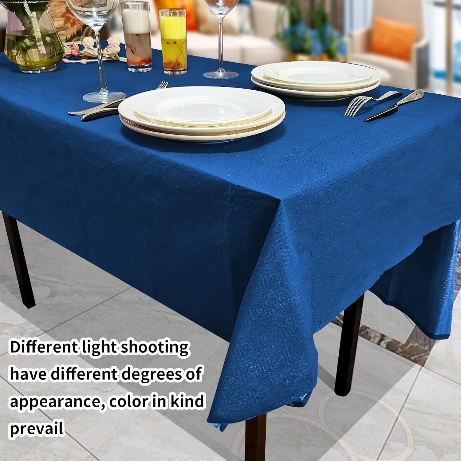 6 Pack Plastic Royal Blue Tablecloth for Parties, Rectangular Table Decorations, 54 x 108 Inches, Disposable Table Cover for Birthday, Graduation Party Supplies