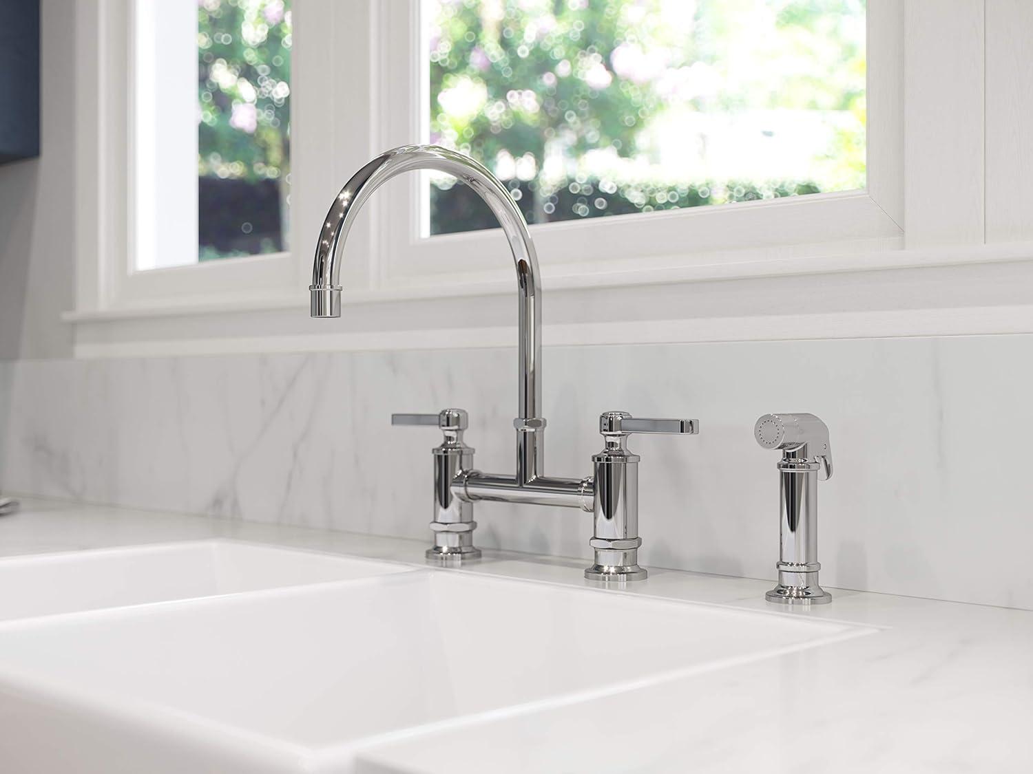 Port Haven Kitchen Bridge Faucet with Side Spray