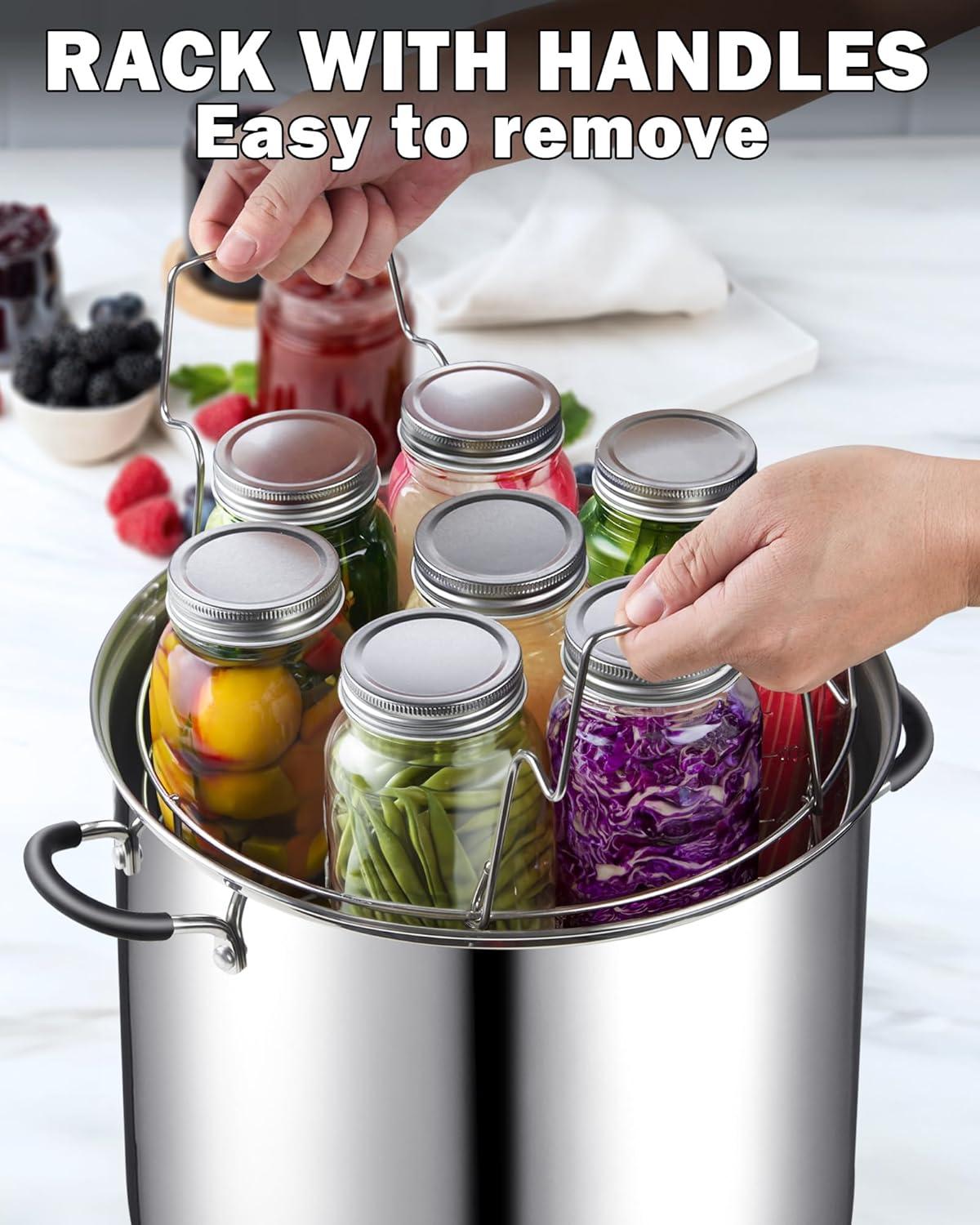 Cook N Home Cook N Home 12-inch Canning Rack, 2 Pack, Stainless Steel Steamer Canning Jar Rack, Kit For Regular Wide Mouth Mason Jars Ball Jars Holds 8 Pint Or 7 Quart Jars