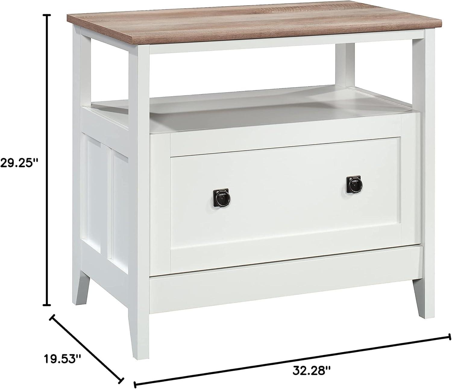 August Hill Open Shelf Lateral File Soft White - Sauder