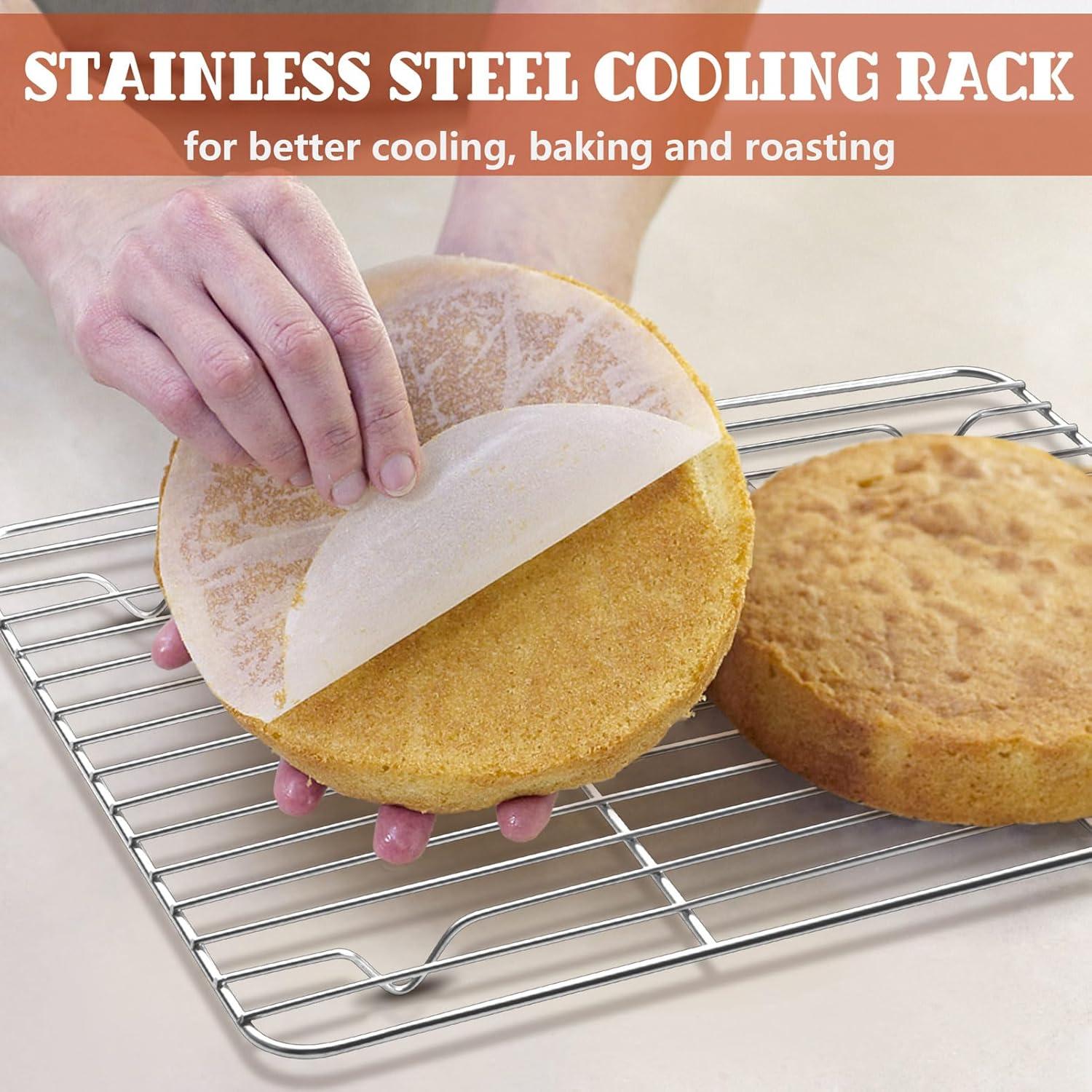 Stainless Steel 4-Piece Cooling Rack Set for Baking and Roasting