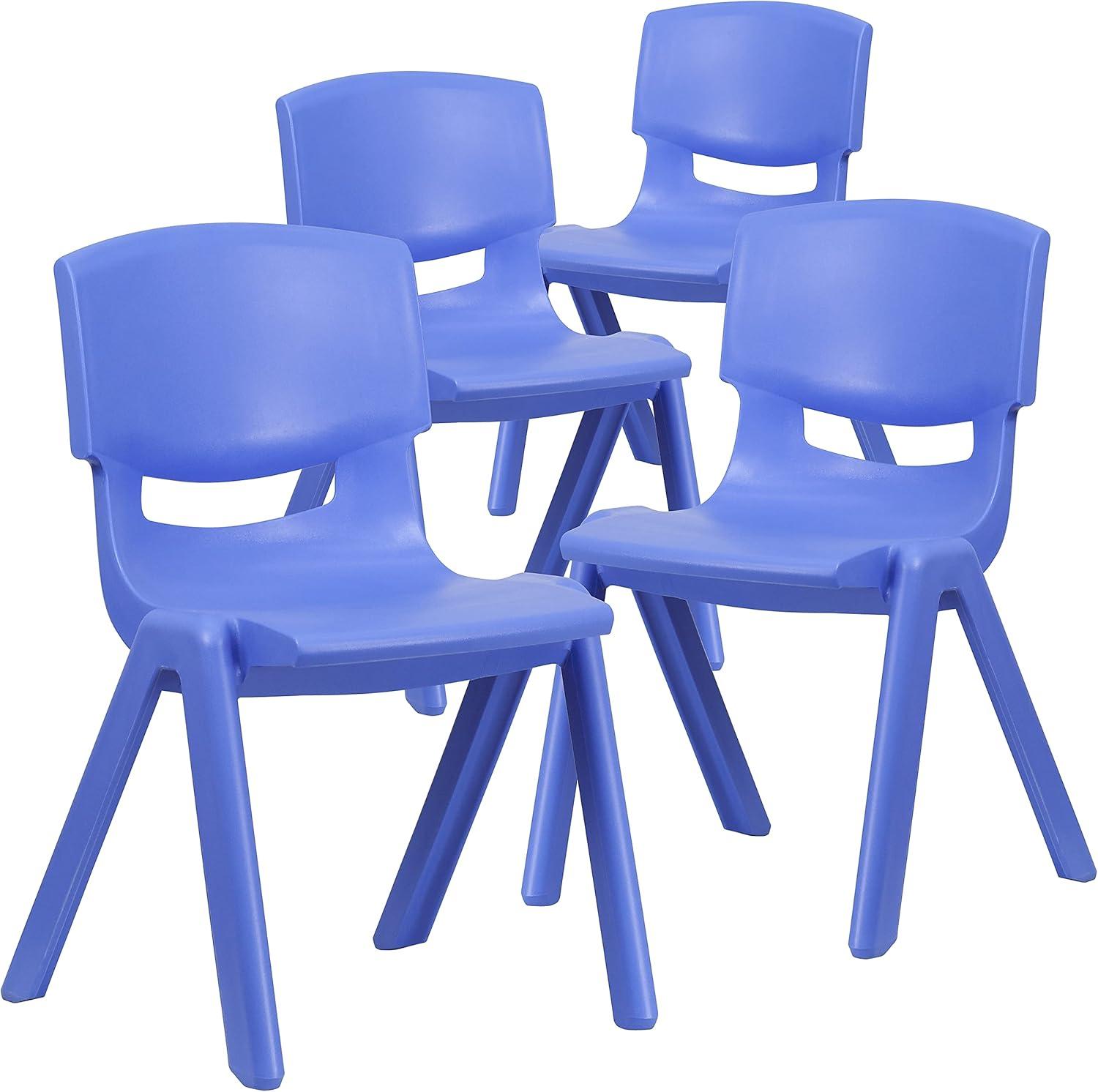 Flash Furniture Goddard Plastic Stack School Chair with Seat, 3rd-7th School Chair (Set of 4)