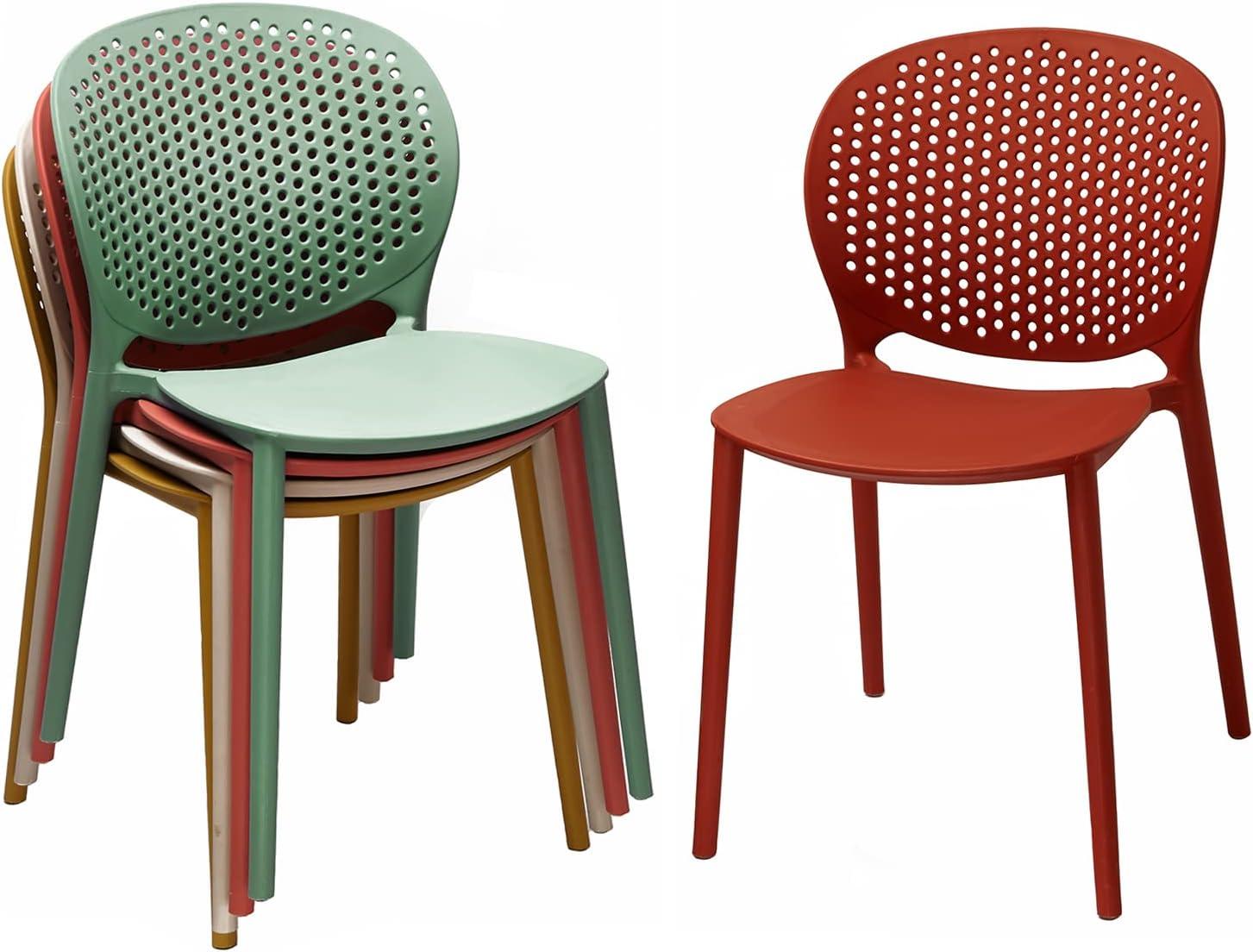 2xhome Set of 2 Modern Pool Patio Chairs, Contemporary Plastic Armless Dining Accent Side Chairs for Indoor or Outdoor Use, Teal