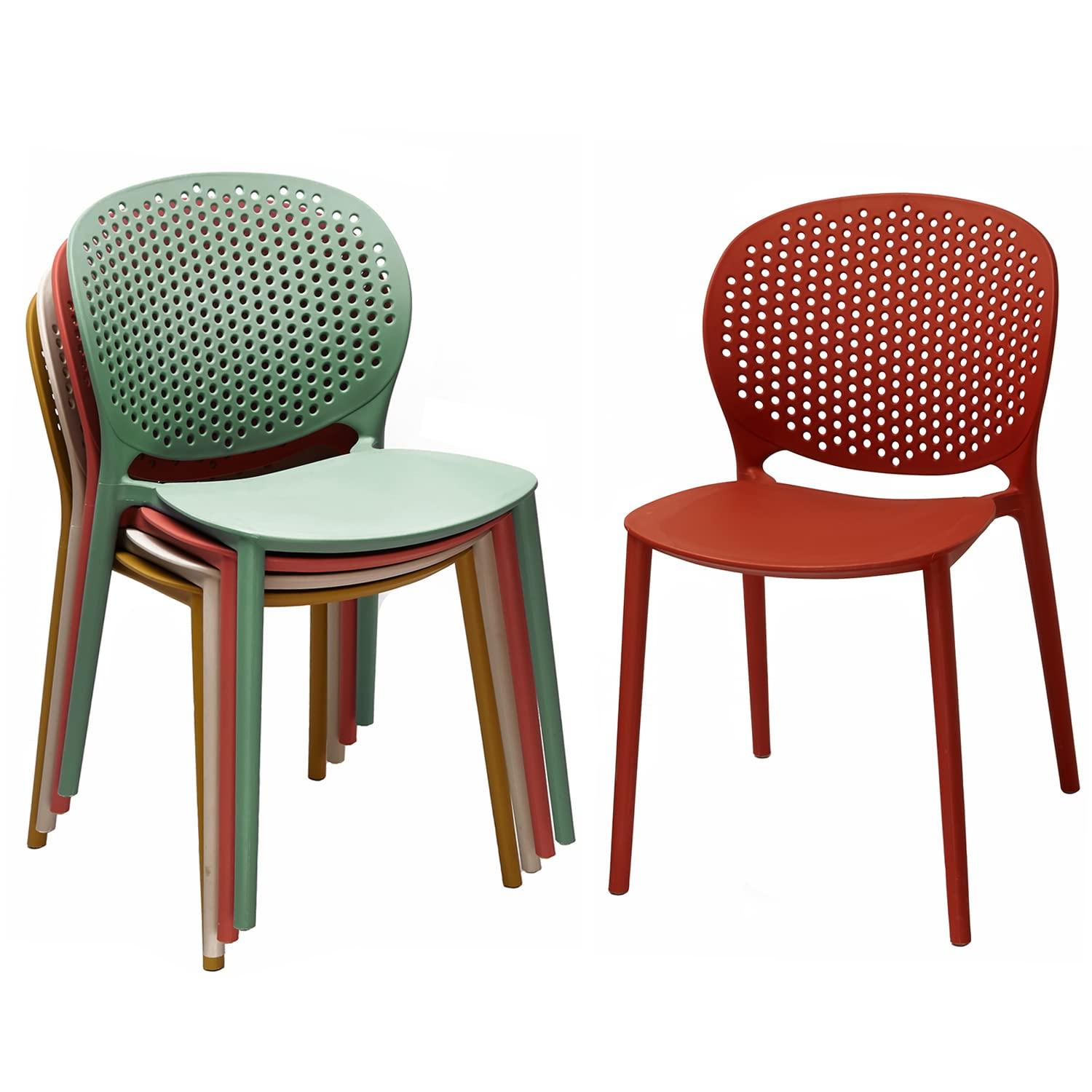 2xhome Set of 2 Modern Pool Patio Chairs, Contemporary Plastic Armless Dining Accent Side Chairs for Indoor or Outdoor Use, Teal