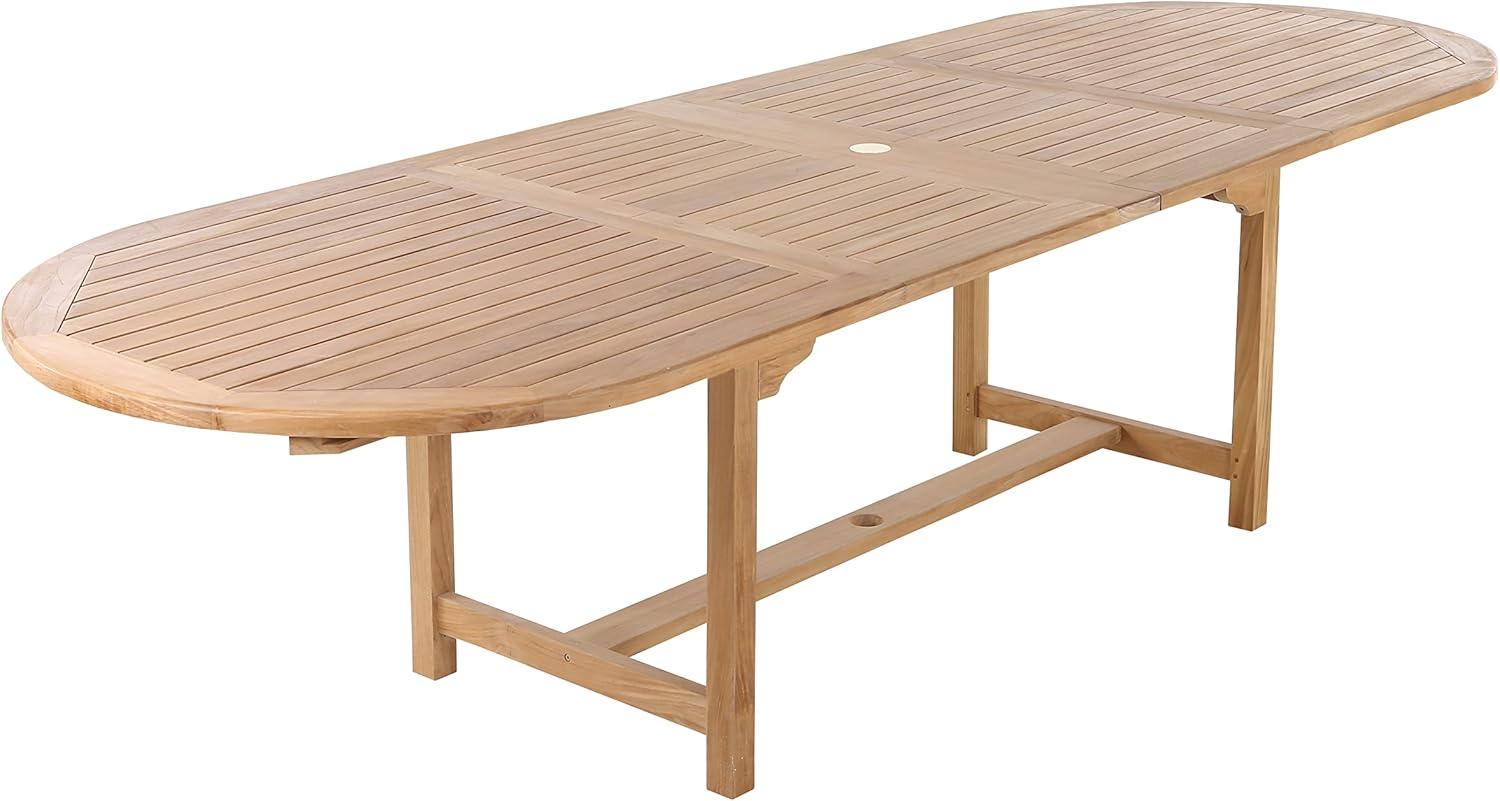 Nordic Teak 79"-118" Adjustable Natural Outdoor Dining Table