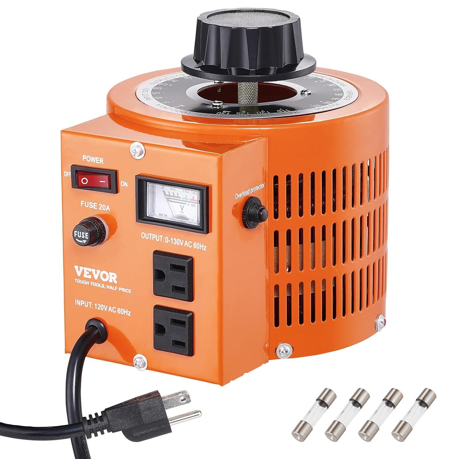 VEVOR VEVOR 500VA Auto Variable Voltage Transformer, 15.3 Amp, 110V Input 0-130V Output AC Voltag KBBYQZZBS5002NBX7V1