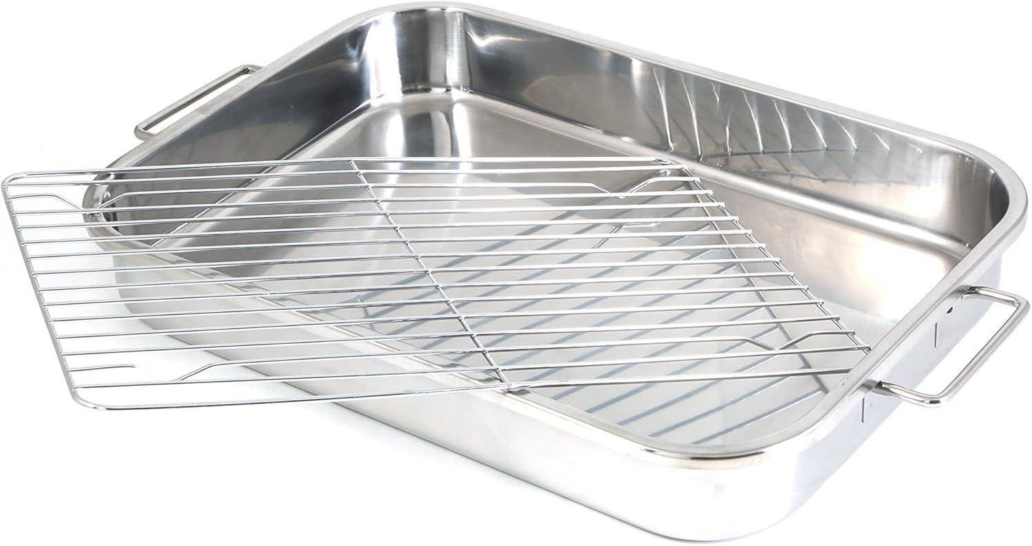 BrylaneHome 4-Pc Stainless Steel Lasagna Pan & Roaster