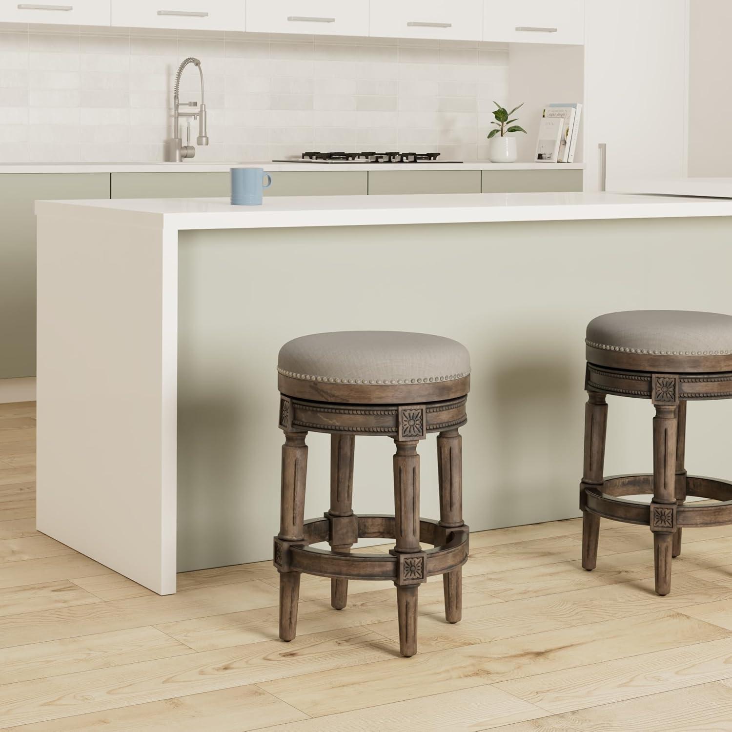 Maven Lane Maven Lane Pullman Backless Stool with Fabric Upholstery