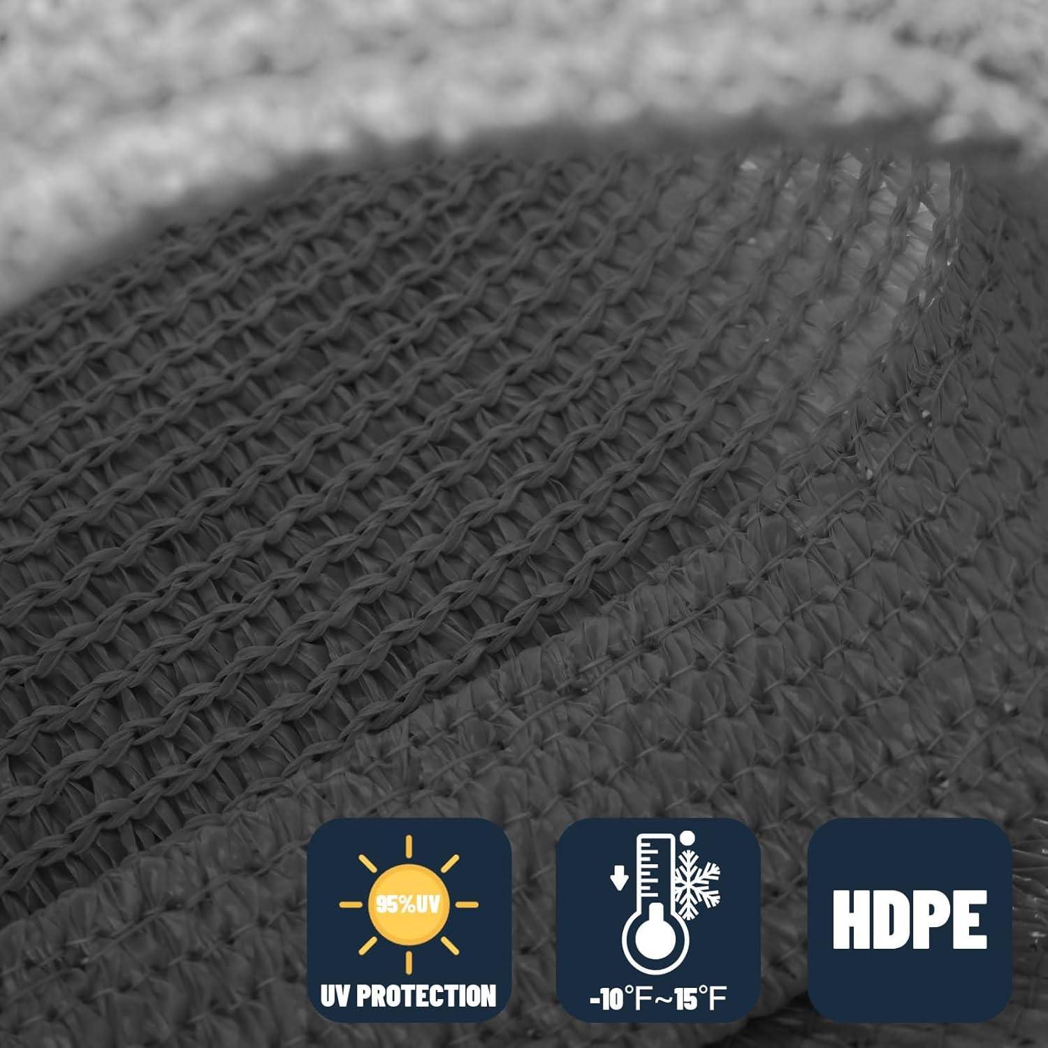 SUNNY GUARD Sun Shade Sail 6.5/8/10/12/13FT Rectangle UV Block Sunshade Canopy for Outdoor, 13'x20' Sand