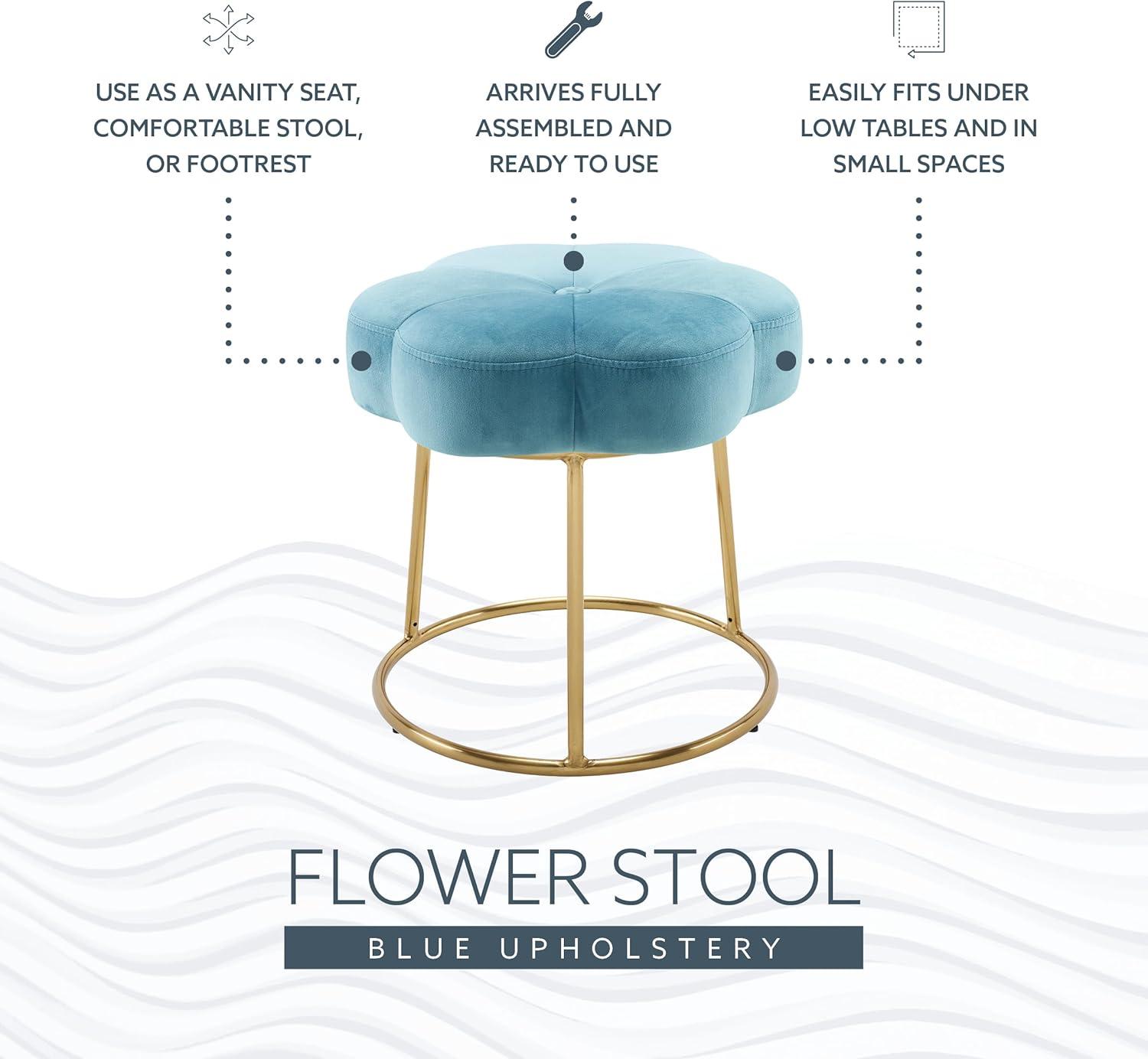 Ciara Flower Cushioned Vanity Stool