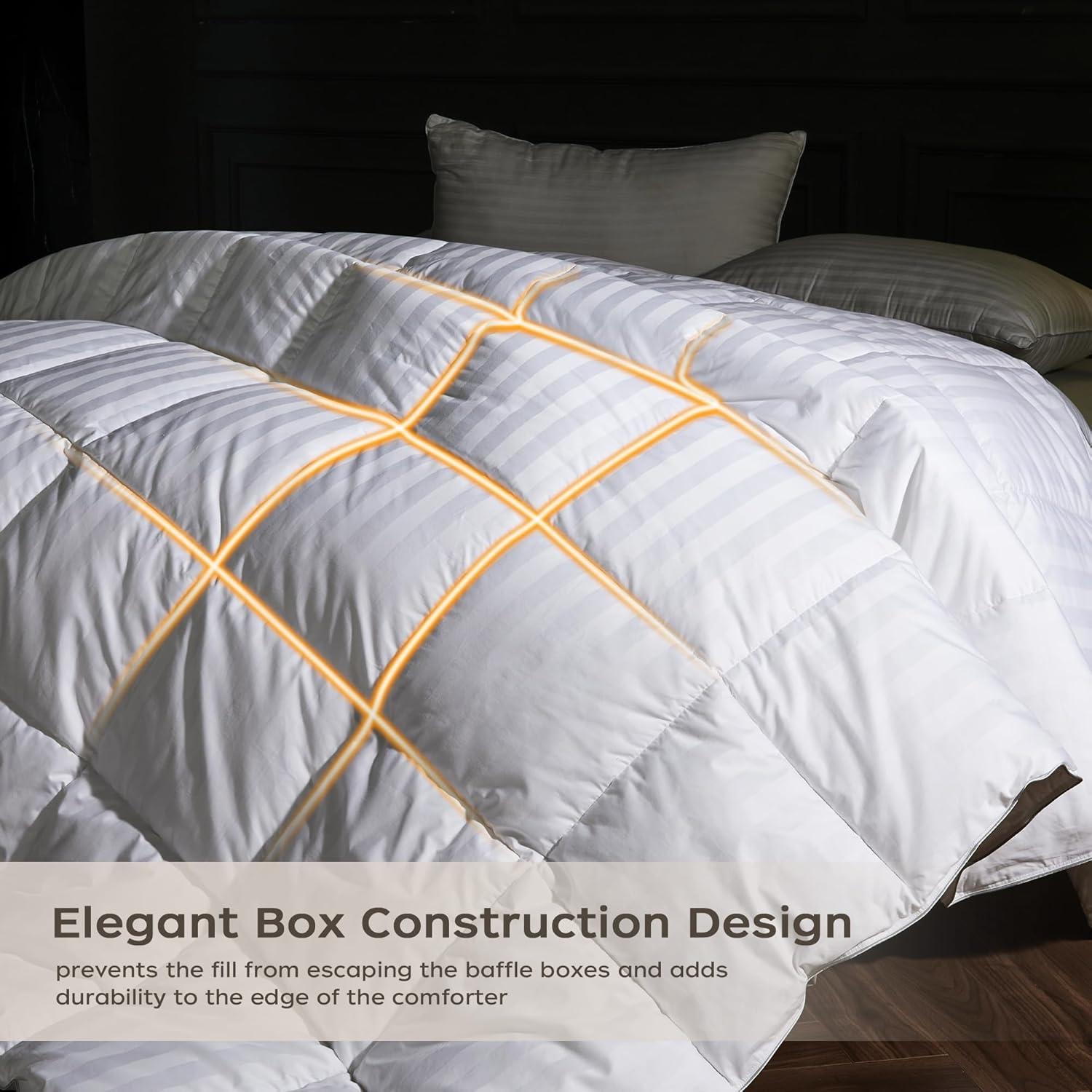 Peace Nest 600 Fill Power Goose Down and Feather All Season Comforter Duvet Insert