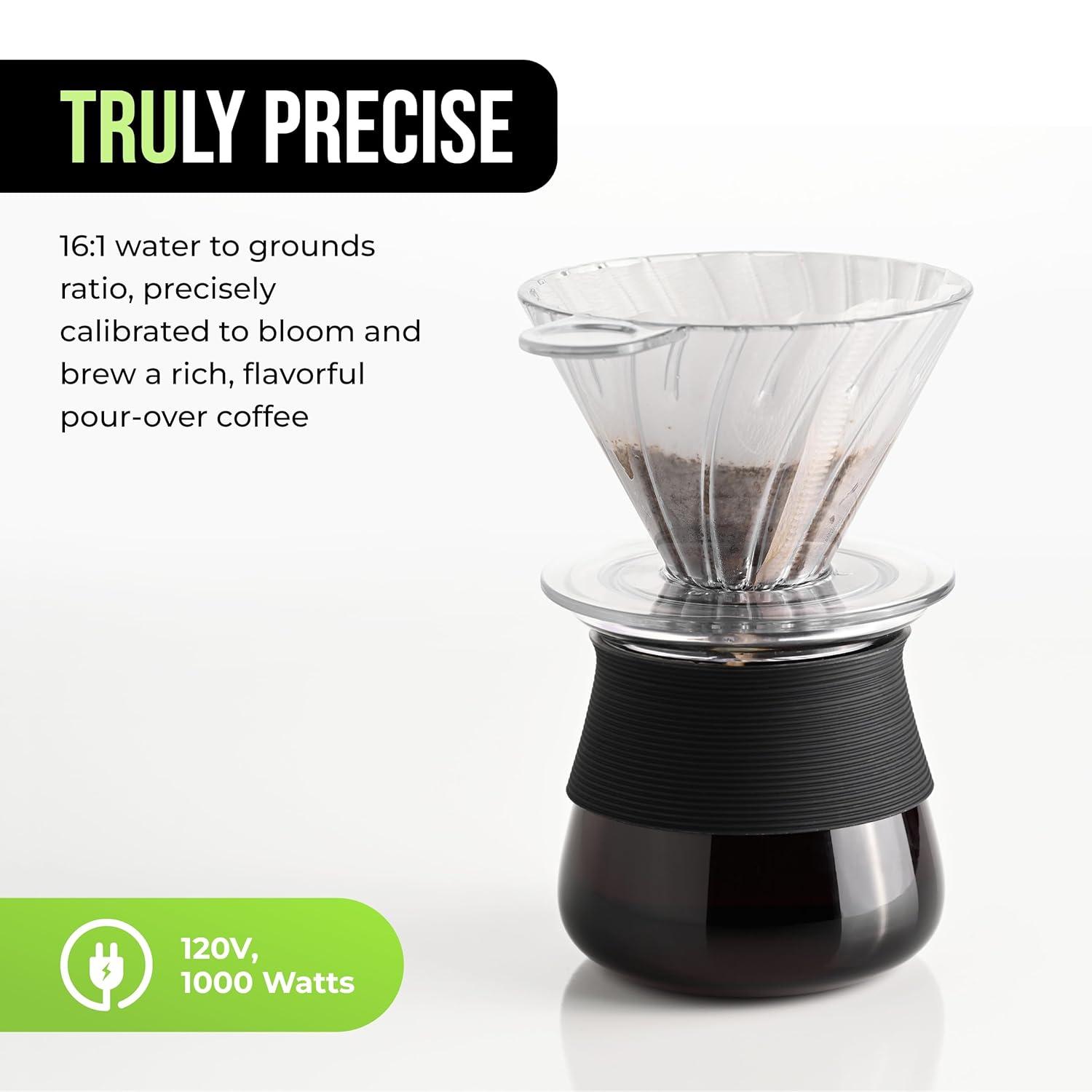 TRU Digital Control Pour Over Black 12-Cup Drip Coffee Maker