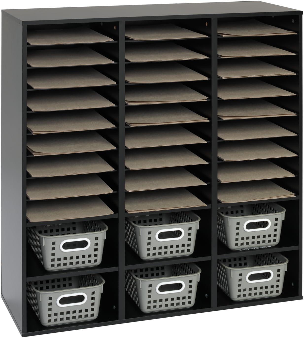 27-Slot Mail And Supplies Center With 6 Cubbies