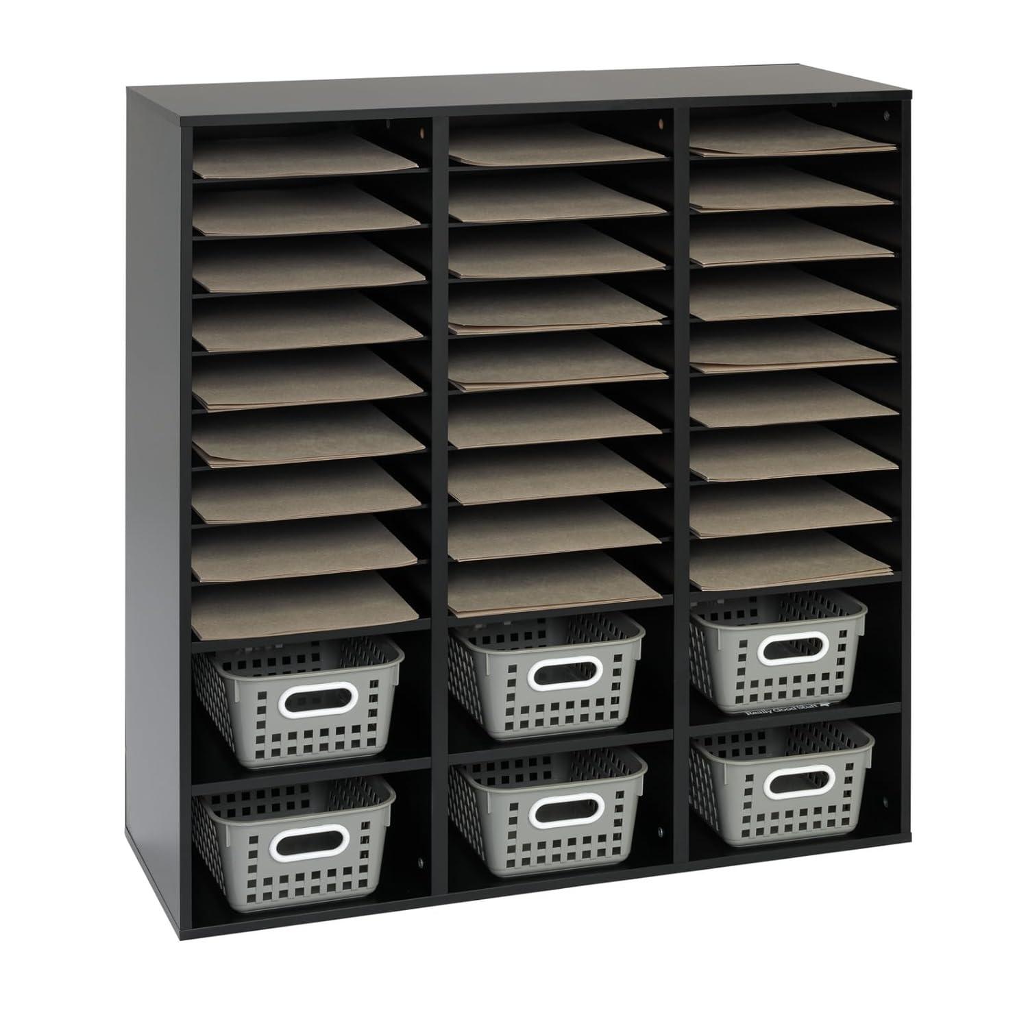 27-Slot Mail And Supplies Center With 6 Cubbies