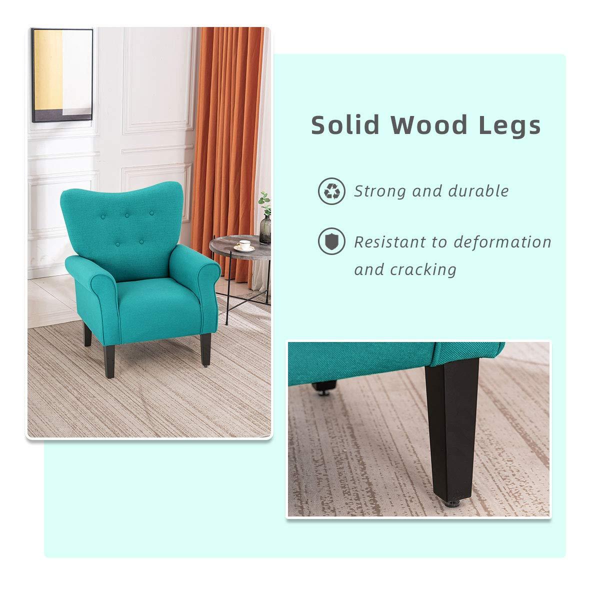 BELLEZE Accent Chair Armchair for Living Room - Allston (Mallard Teal)