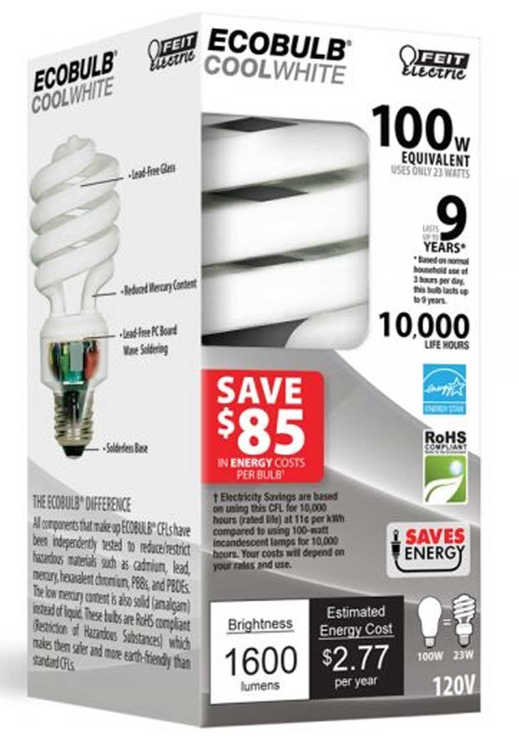 Feit Electric CFL Bulb 100 -Watt EQ Cool white Medium base (E-26) LED General purpose Light Bulb