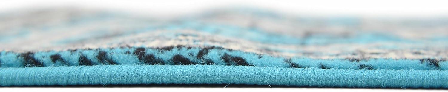 Unique Loom 2' 7 x 10' 0 Runner Turquoise Taftan Oasis Area Rug