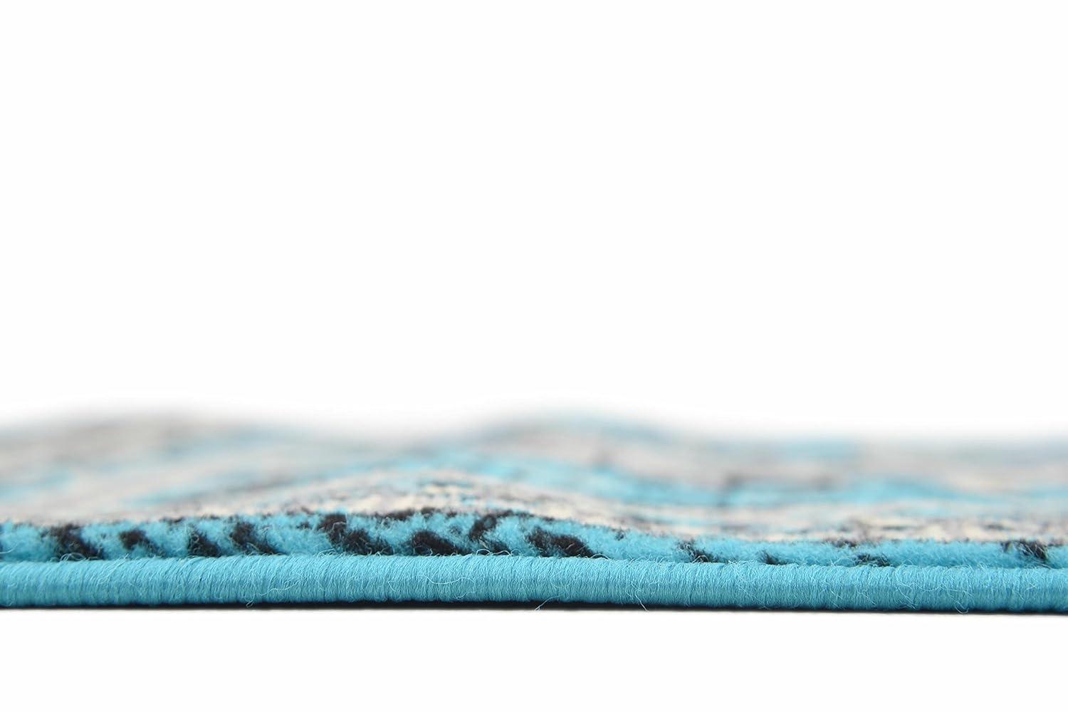 Unique Loom 2' 7 x 10' 0 Runner Turquoise Taftan Oasis Area Rug