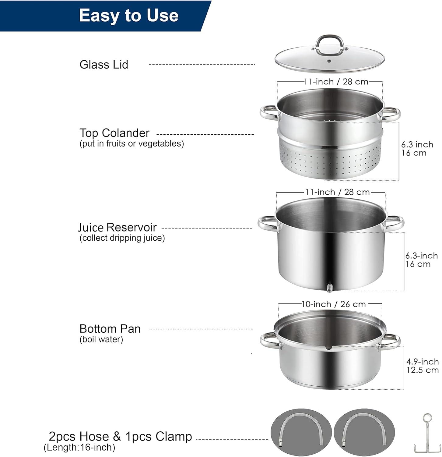 Cooks Standard Cooks Standard Canning Juice Steamer Extractor Fruit Vegetables, 11-Quart Stainless Steel Multipots