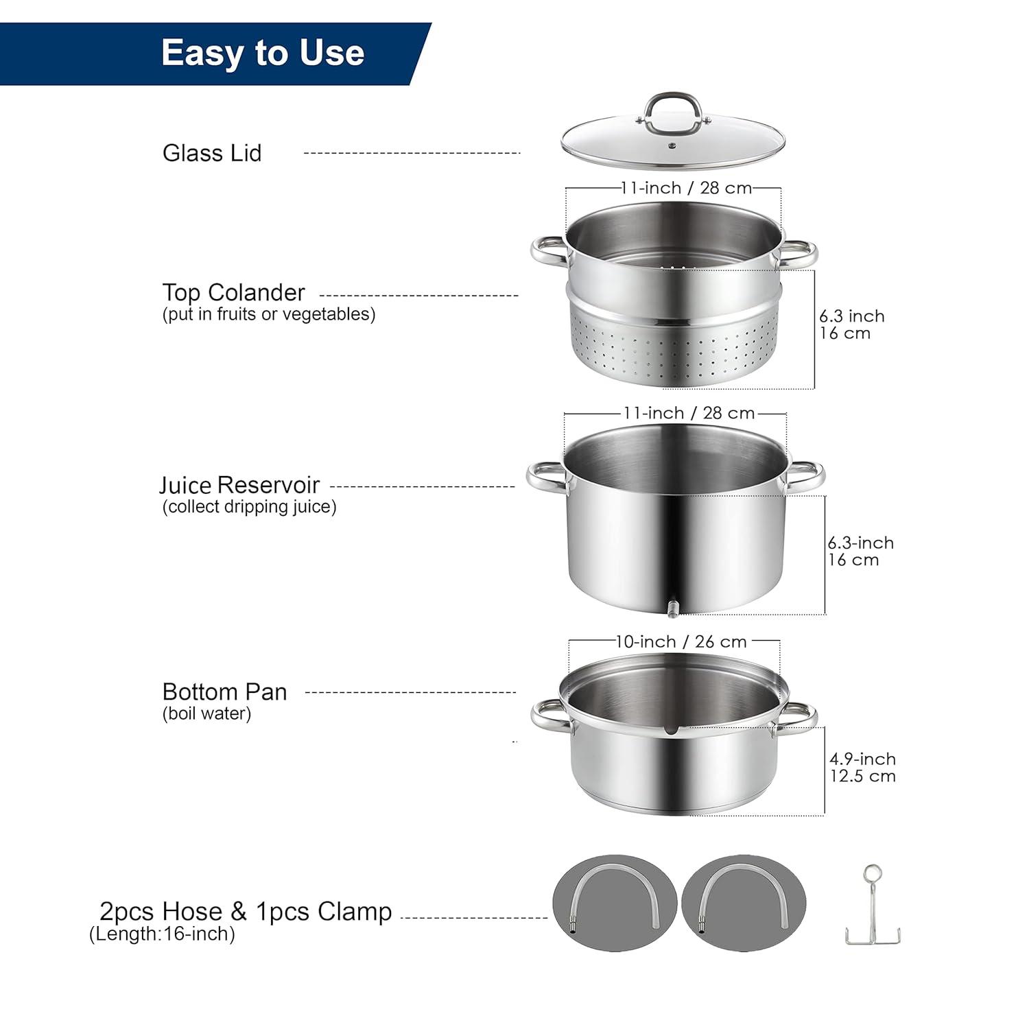 Cooks Standard Cooks Standard Canning Juice Steamer Extractor Fruit Vegetables, 11-Quart Stainless Steel Multipots