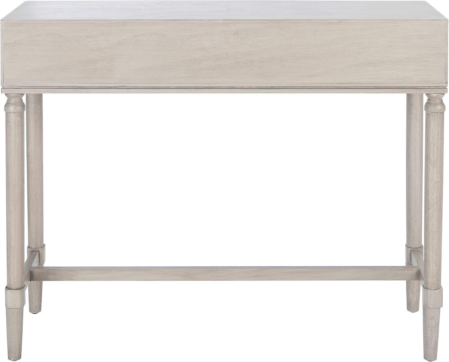 Gray Pinewood Traditional Console Table with Storage