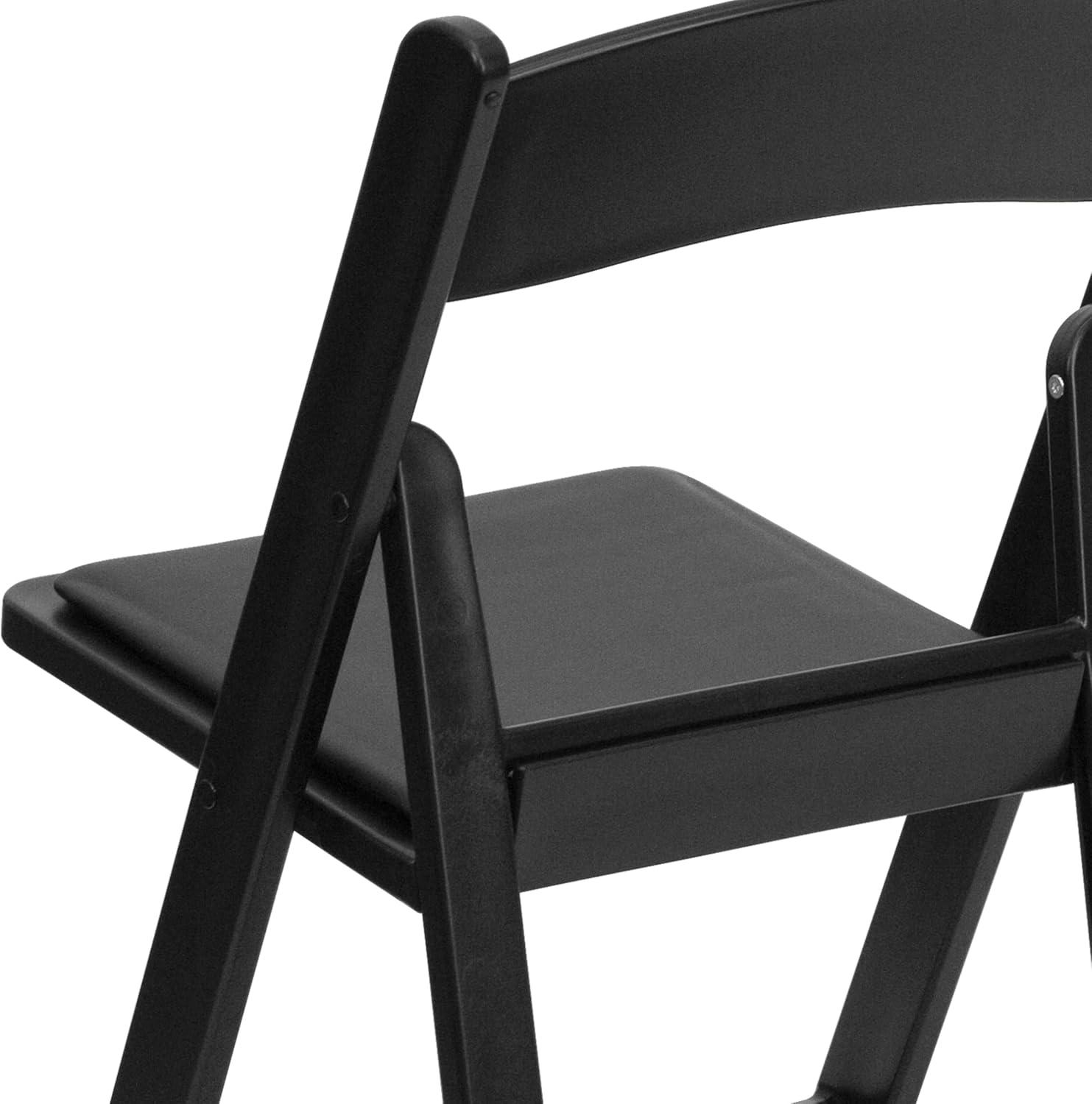 Flash Furniture Hercules Series Folding Chairs for Weddings and Formal Events, Set of 4, Black