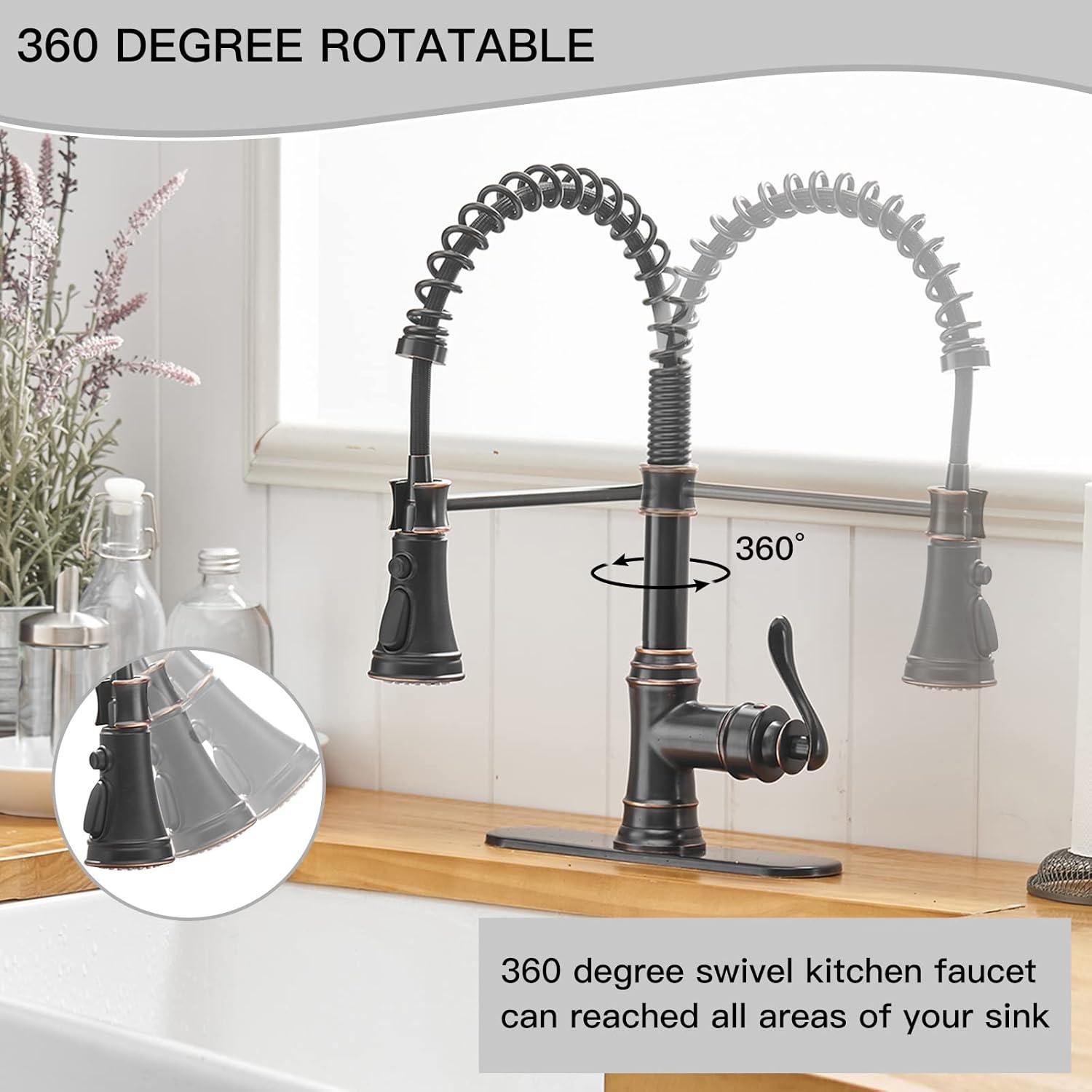 Single Handle 3 Spray Pull Down Sprayer Kitchen Faucet