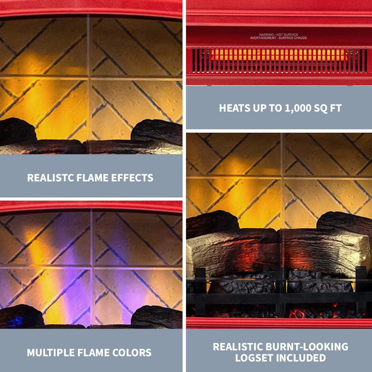 Country Living Smart Infrared Electric Fireplace Stove Heater, Alexa and Google Home Compatible