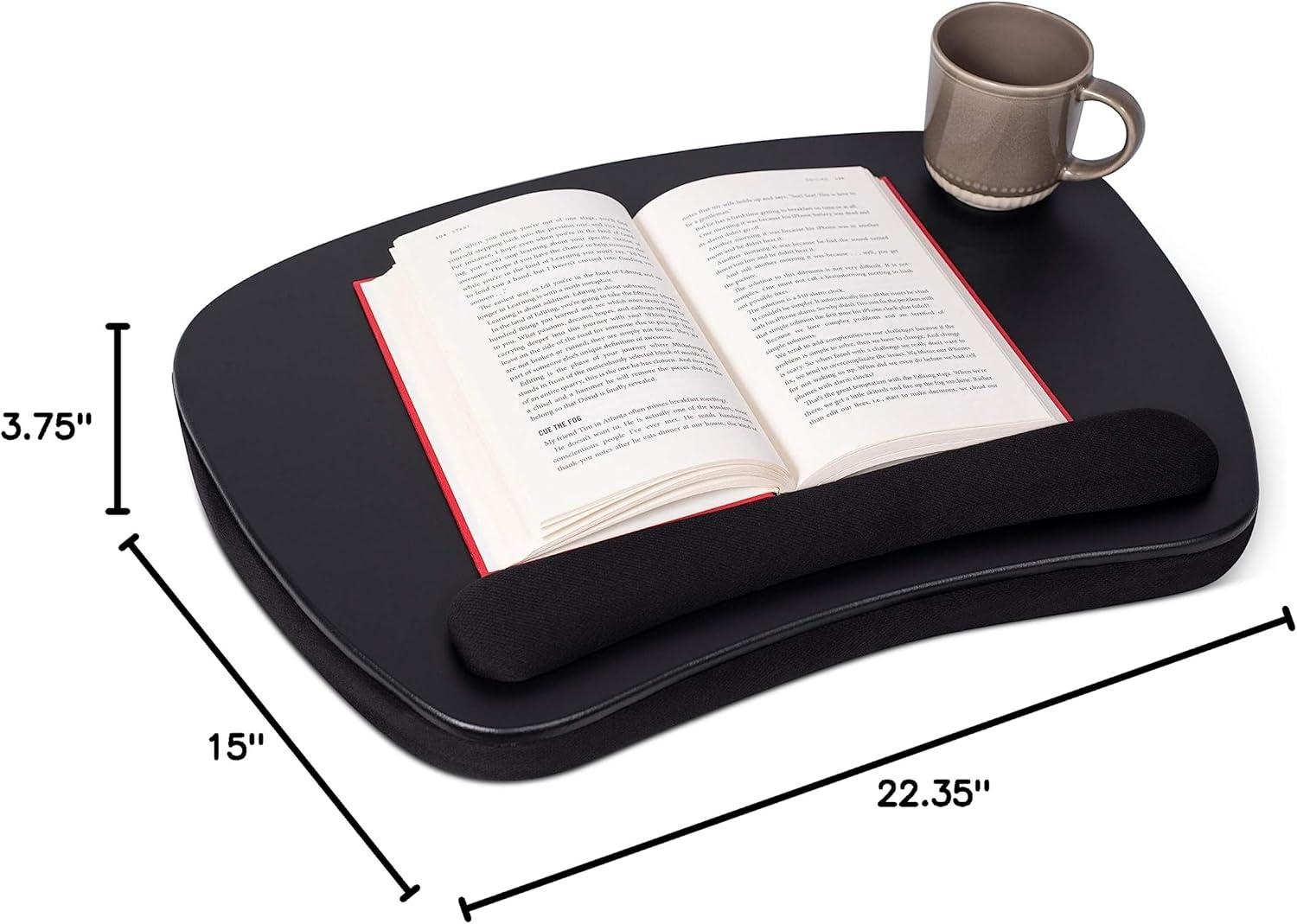 Sofia + Sam Oversized Memory Foam Lap Desk with USB Light - - Fits Laptops Up to 17 Inches - Matte Black