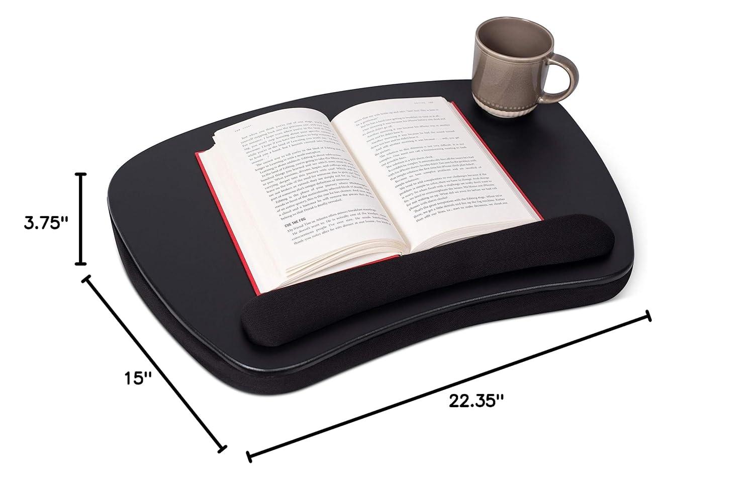 Sofia + Sam Oversized Memory Foam Lap Desk with USB Light - - Fits Laptops Up to 17 Inches - Matte Black