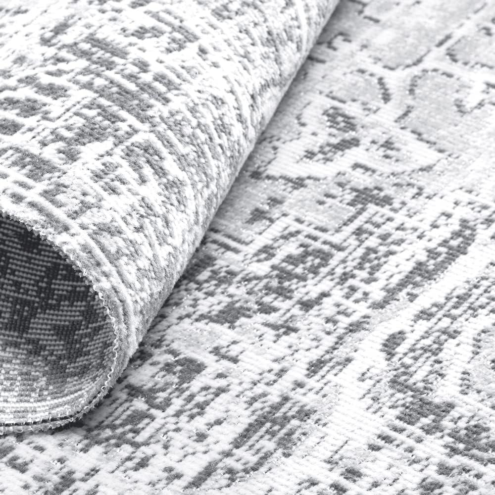 Nicole Miller Nicole Miller New York Patio Sofia Medallion Indoor/Outdoor Area Rug, Light Grey/Dark Grey