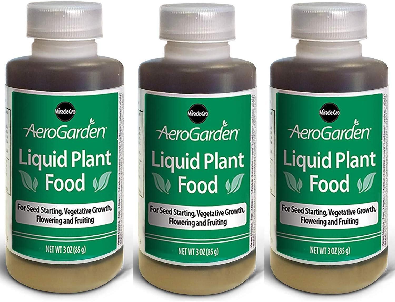 Miracle-Gro AeroGarden Liquid Plant Fertilizer for Use in AeroGarden Hydroponic Indoor Garden, 3 fl. oz.