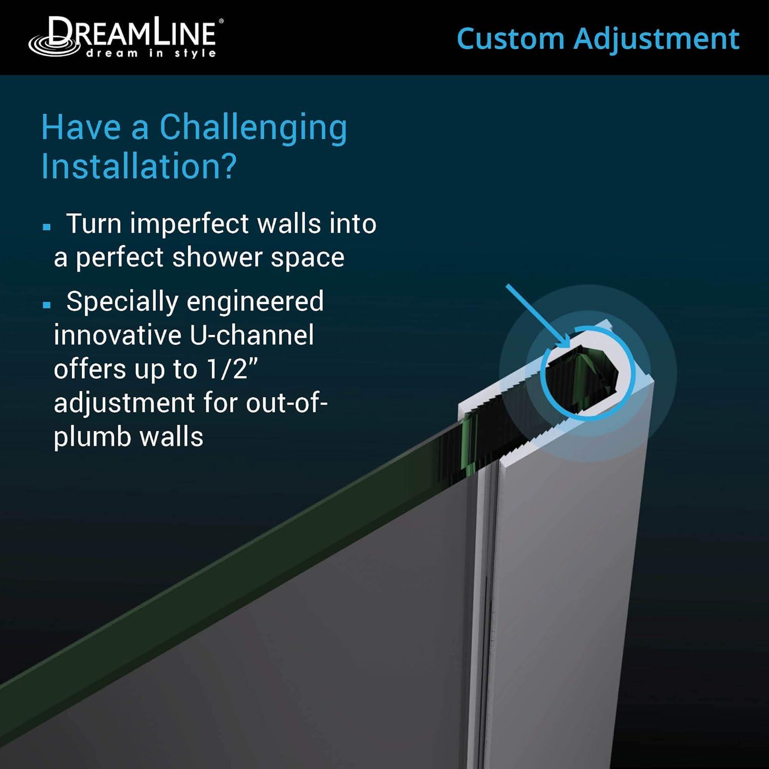 Linea 34" W x 72" H Frameless Fixed Glass Panel