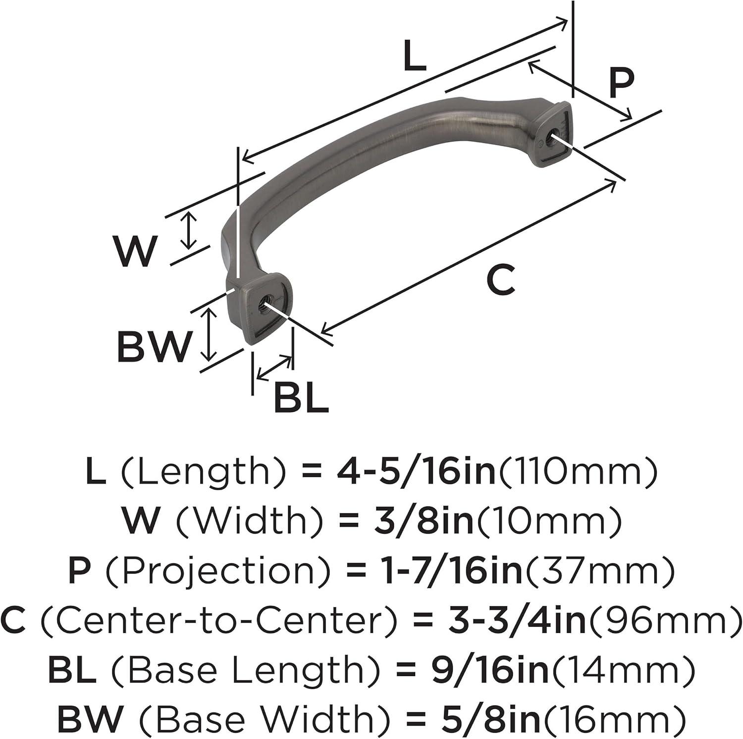 Gunmetal Brushed Industrial Bar Cabinet Pull with Mounting Hardware