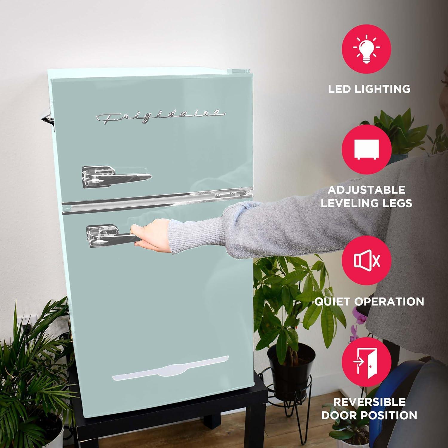 Frigidaire 3.2-Cu Ft. 2-Door Retro Compact Bar Fridge With Freezer And Side Bottle Opener