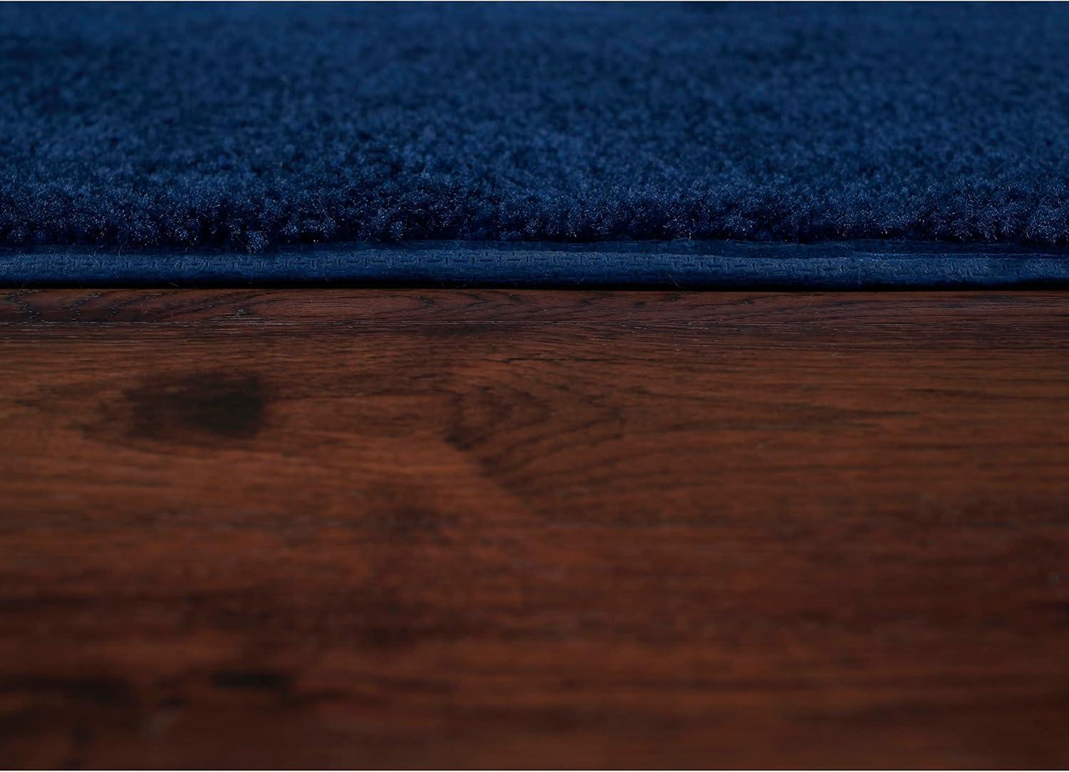 2pc Traditional Nylon Washable Bathroom Rug Set Navy - Garland Rug: Machine Made, Latex Backing, Tufted Bath Mats Set