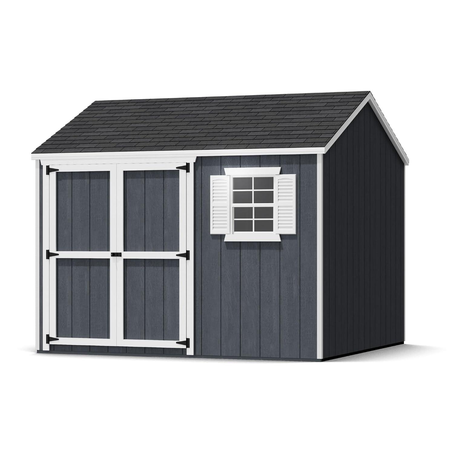 Little Cottage Co. 10x10 Value Workshop Shed with Operable Windows, Outdoor Wood Storage Do-It-Yourself Precut Kit