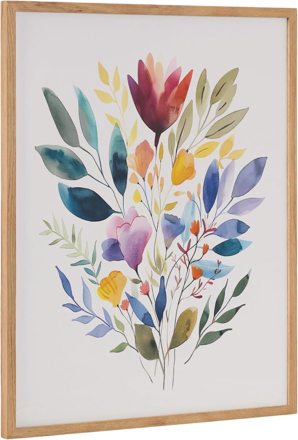 Kate & Laurel All Things Decor 16"x20" Gallery Jewel Tone Botanical Watercolor Bouquet Print by The Creative Bunch Studio Natural