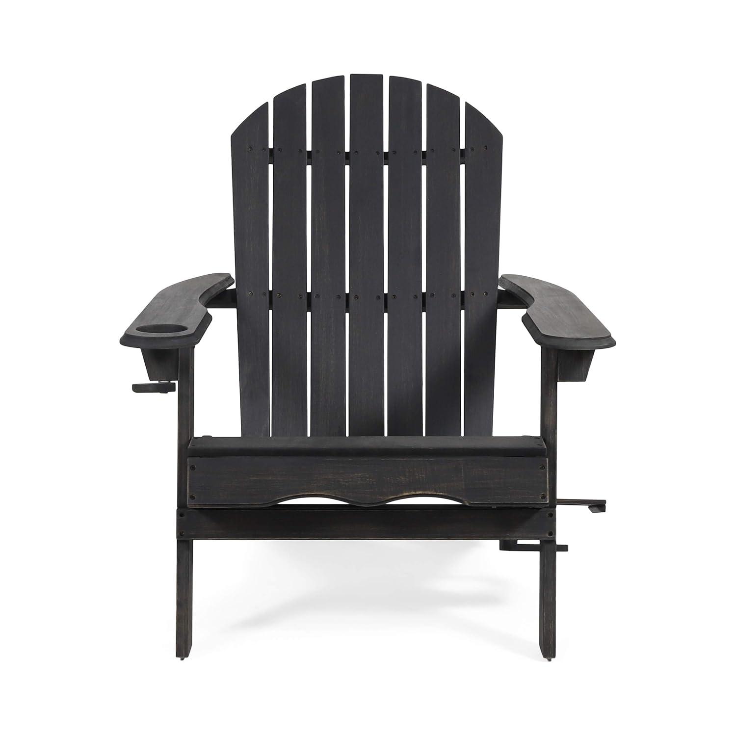 2pk Bellwood Outdoor Acacia Wood Folding Adirondack Chairs Dark Gray - Christopher Knight Home