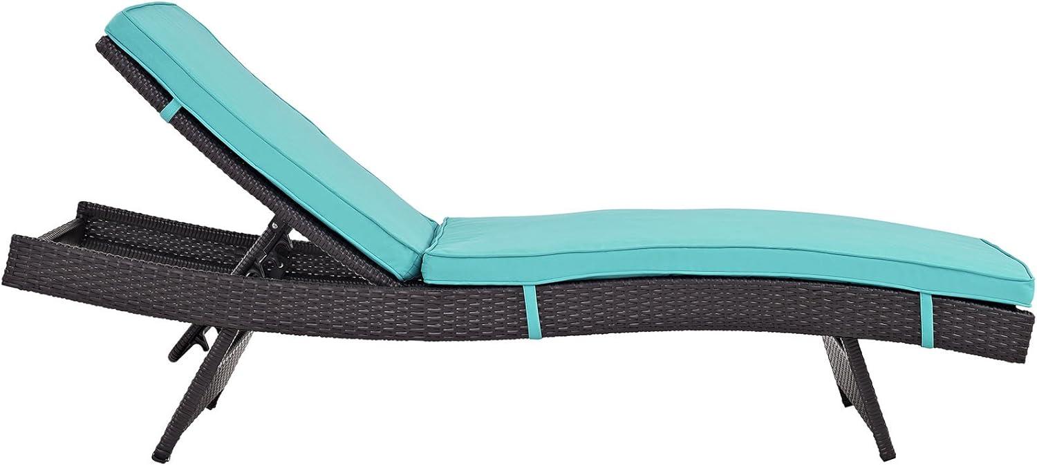 Modway Convene Outdoor Patio Chaise in Espresso Turquoise