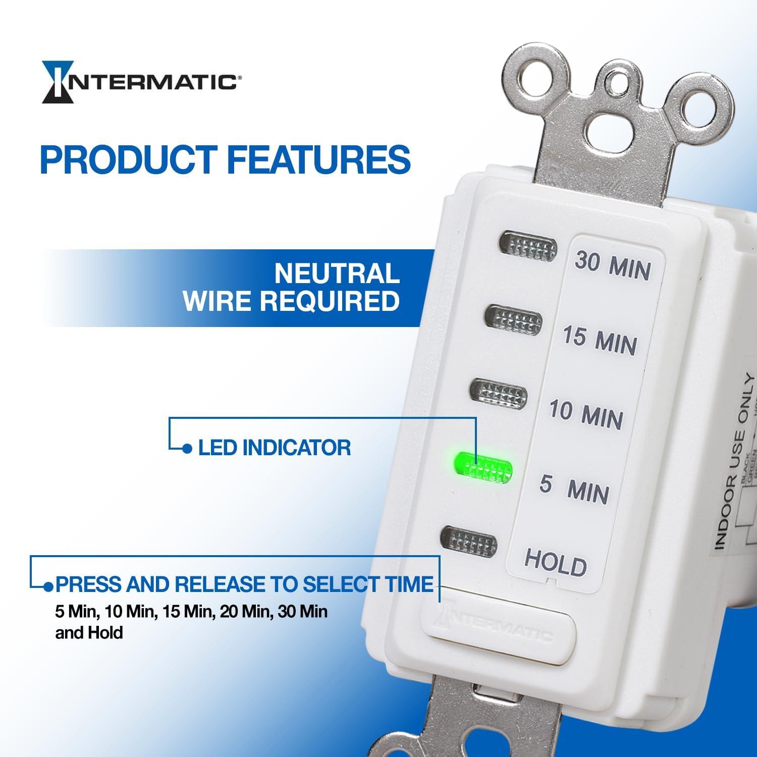 Intermatic Indoor Digital In Wall Timer 120 volt White