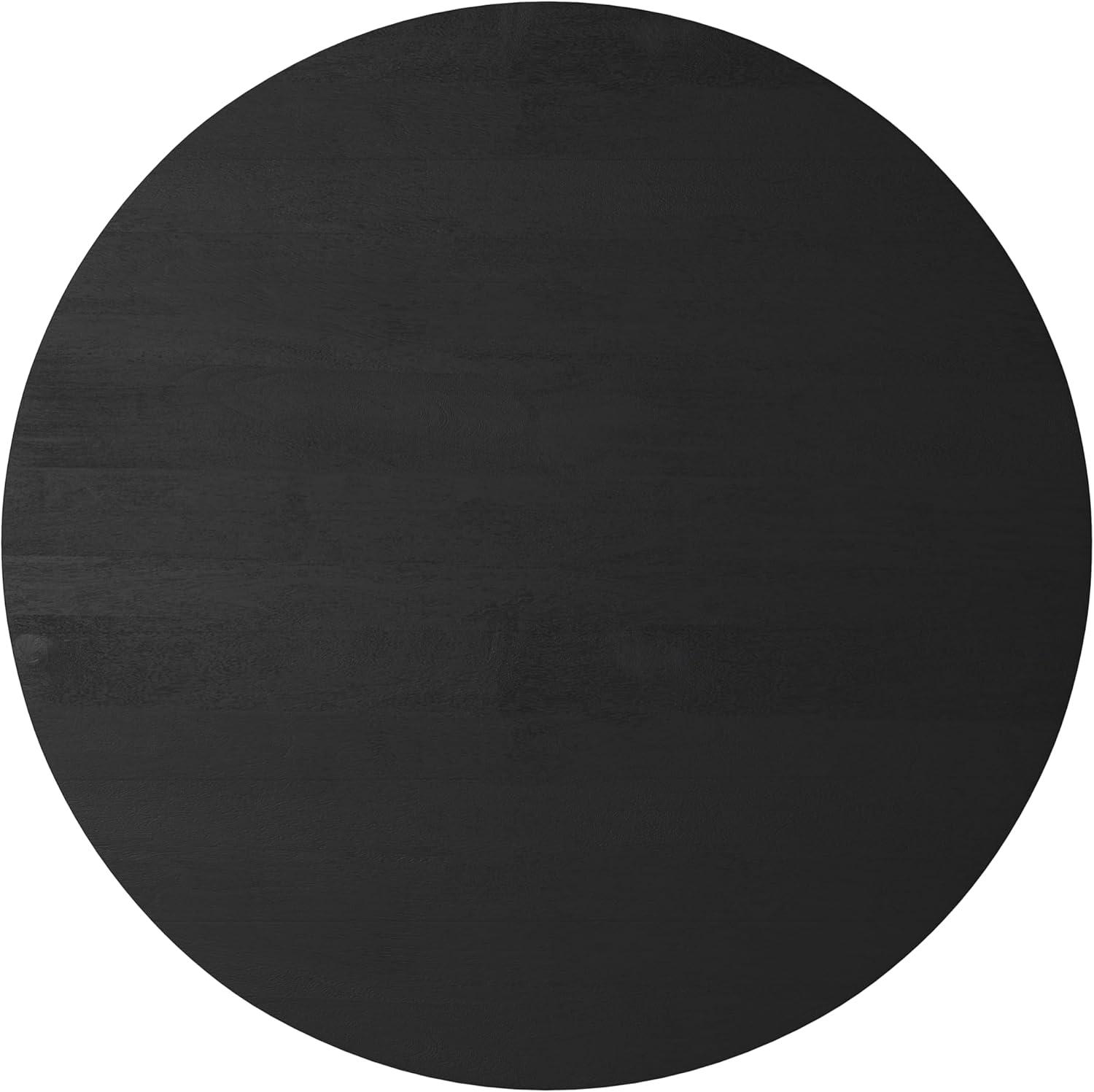 Simpli Home Millbury 36"W Solid Mango Wood Contemporary Round Drum Coffee Table, Fully Assembled