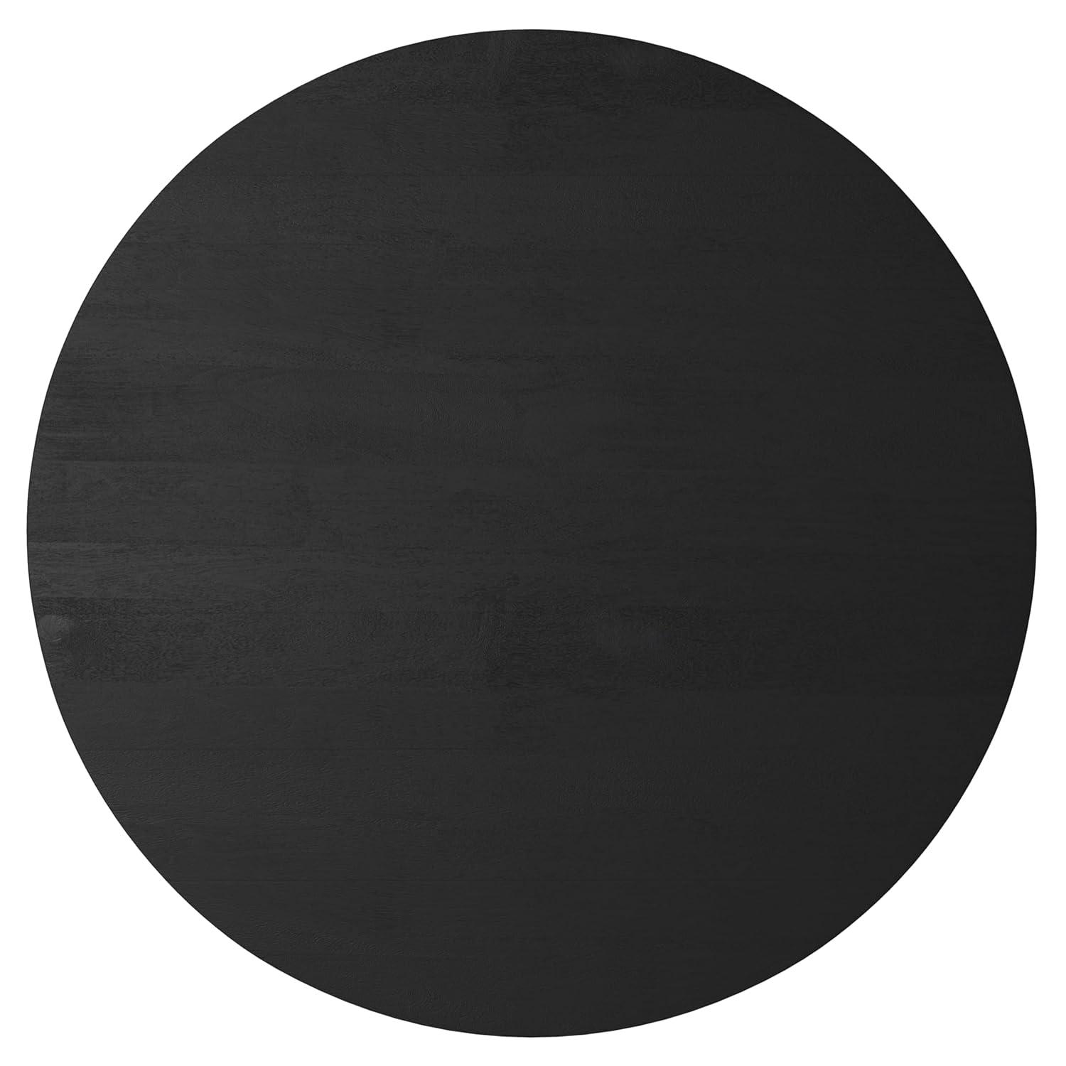 Simpli Home Millbury 36"W Solid Mango Wood Contemporary Round Drum Coffee Table, Fully Assembled