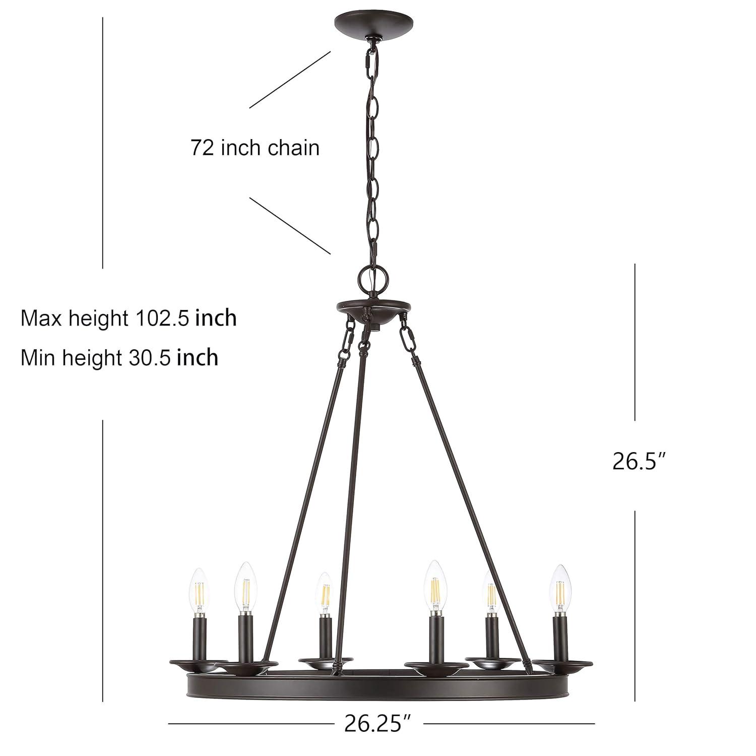 Joris 6 Light 26.25" Chandelier - CHA4015 - Oil Rub Bronze - Safavieh