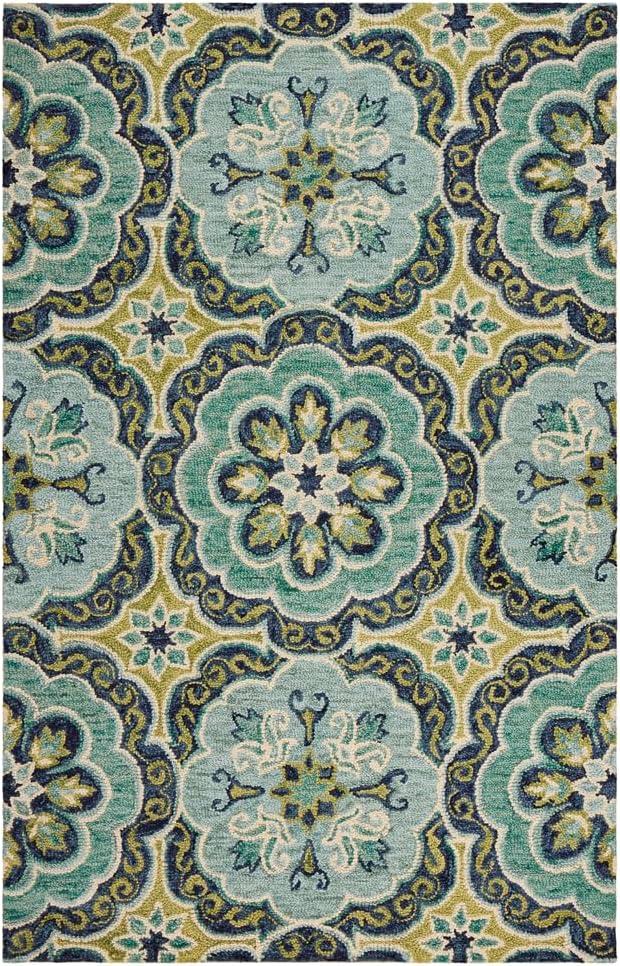 Ox Bay Dazzle Floral Green 5 Feet x 7 Feet 9 Inches Area Rug