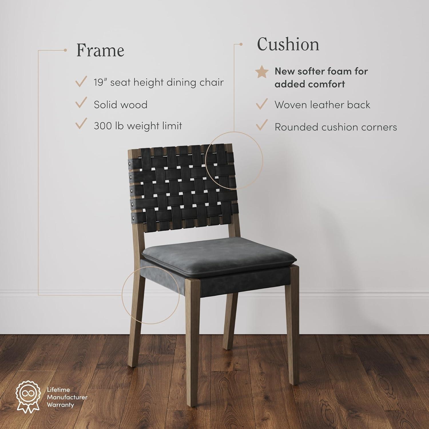 Nathan James Cohen Faux Leather Dining Chair Black